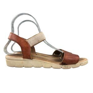 Valeria Women's Size EU 39 Brown Leather Open Toe Ankle Strap Sandals SPAIN